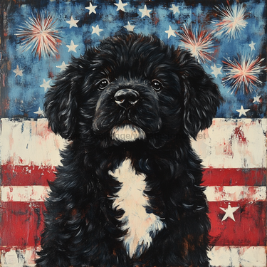 Patriotic Dog Sign, DCO-13369, Sign For Wreath, 10x10